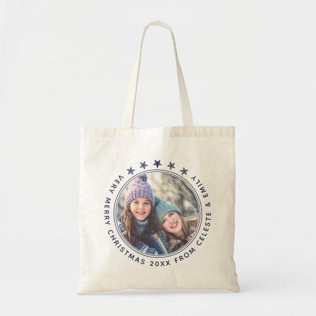 Tote Bag Élégante mère et fille Photo personnalisée Noël (Devant)