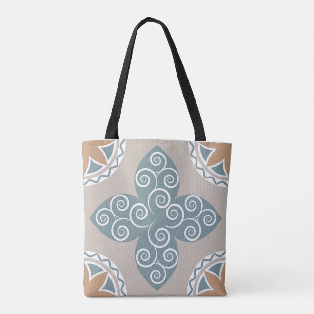 Tote Bag Elégante mosaïque marocaine Carrelage Motif Boho C (Dos)