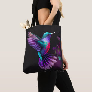 Tote Bag Élégante oeuvre Turquoise couleur pourpre de colib