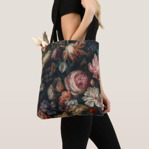 Tote Bag Élégante peinture à l'huile de fleur féminine