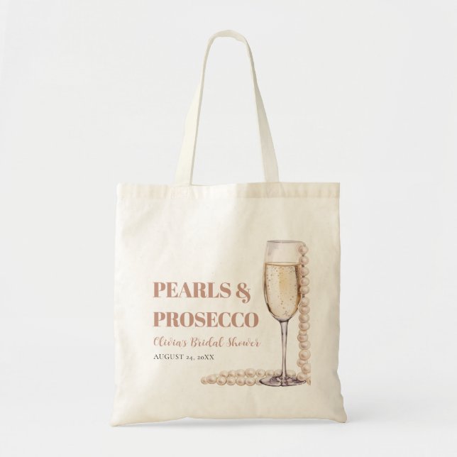 Tote Bag Elégante perles modernes et Fête des mariées Prose (Devant)