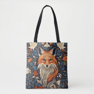 Tote Bag Elégante Renard Rouge Face Forêt Faune