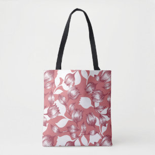 Tote Bag Élégante silhouette de la tulipe rouge