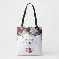 Élégante Sirène de marine Merlot bleu Floral Bride