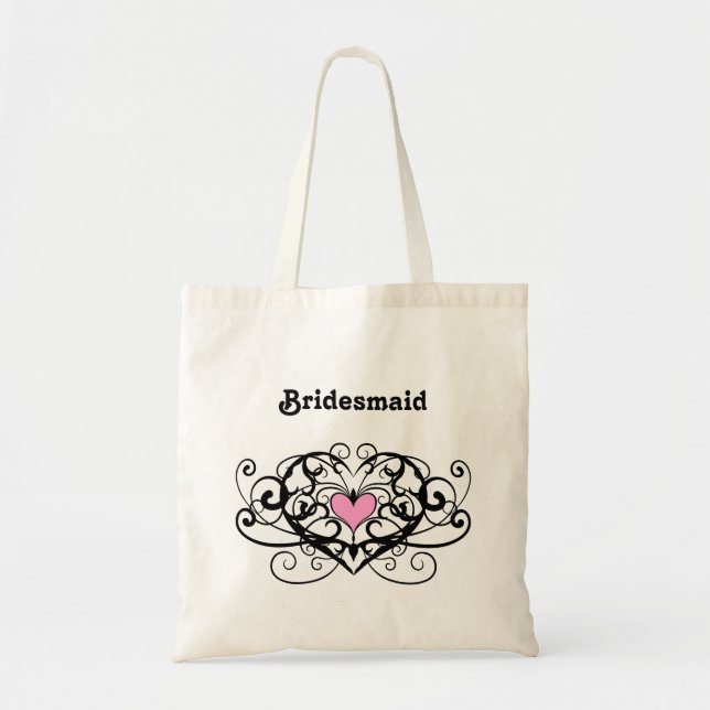 Tote Bag Élégants tourbillons et le coeur de la femme de ch (Devant)