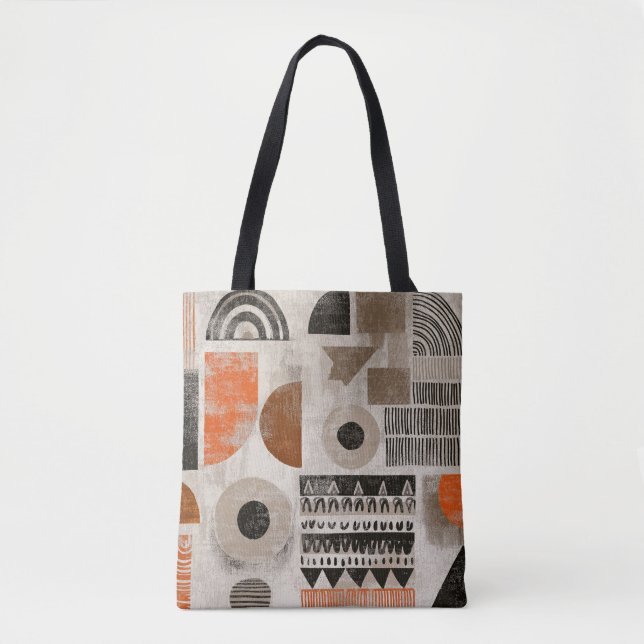 Tote Bag éléments africains dans des couleurs atténuées (Devant)