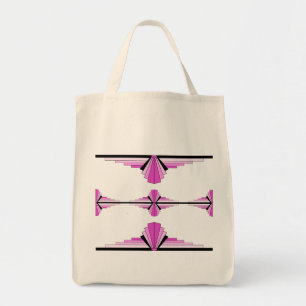 Tote Bag Éléments Art déco dans le rose pastel