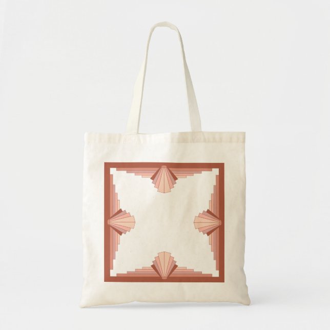 Tote Bag Éléments Art déco dans une palette d'or rose (Devant)