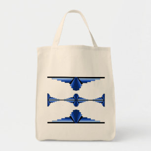 Tote Bag Éléments Art déco en bleu foncé