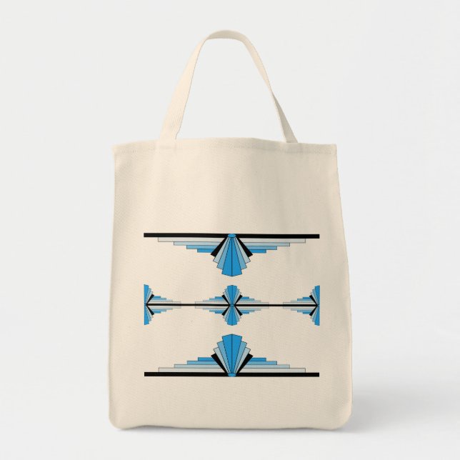 Tote Bag Éléments Art déco en bleu pastel (Devant)