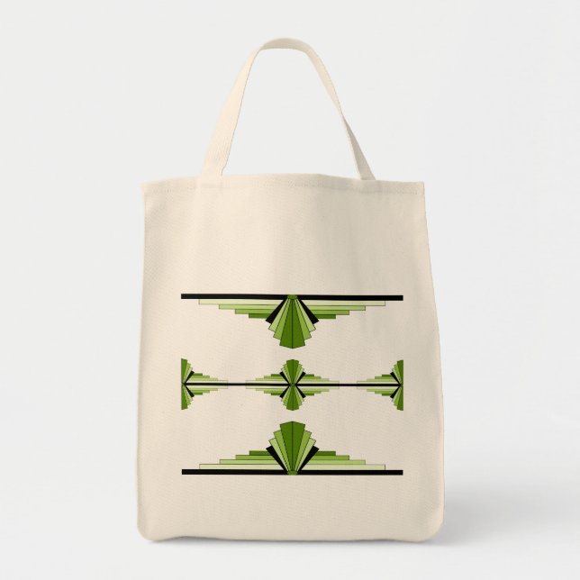 Tote Bag Éléments Art déco en vert mousse (Devant)