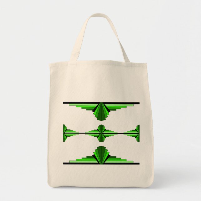 Tote Bag Éléments Art déco en vert profond (Devant)