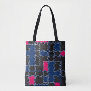 Tote Bag éléments de pièces de puzzles Abstraits géométrie