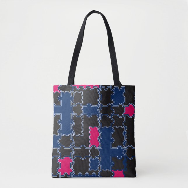 Tote Bag éléments de pièces de puzzles Abstraits géométrie  (Devant)