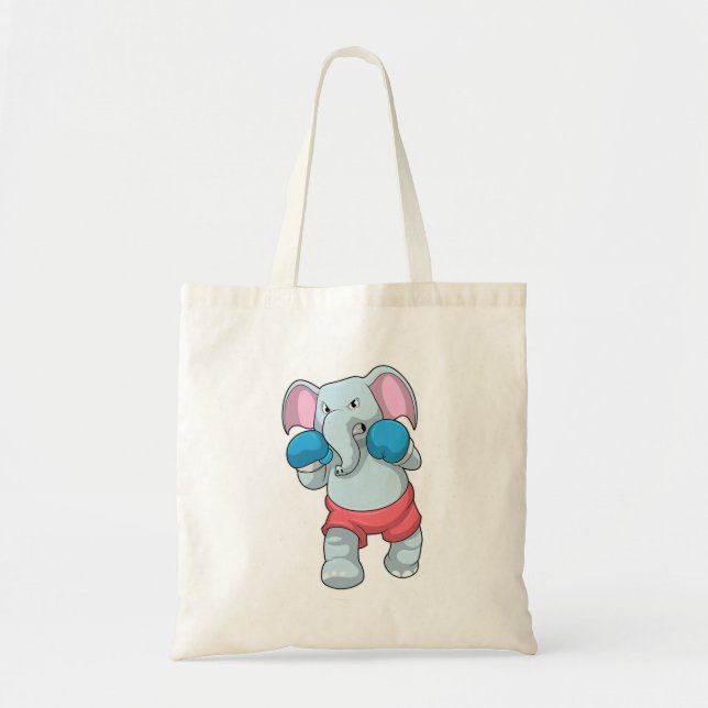 Tote Bag Eléphant à la boxe avec gants de boxe (Devant)