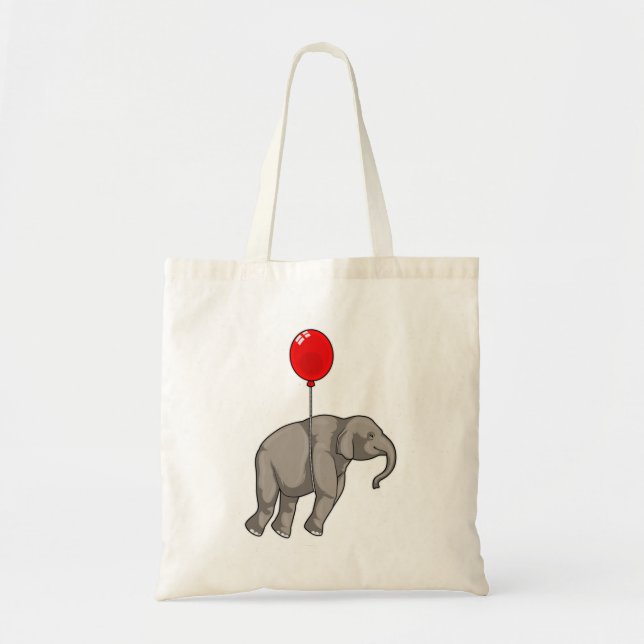 Tote Bag Eléphant avec ballon (Devant)