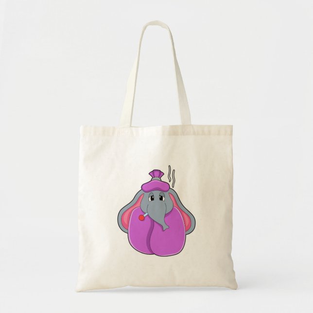 Tote Bag Eléphant avec thermomètre à fièvre (Devant)