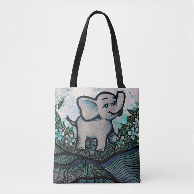Tote Bag Eléphant Bébé mignon (Devant)