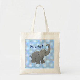 Tote Bag éléphant bleu de baby shower