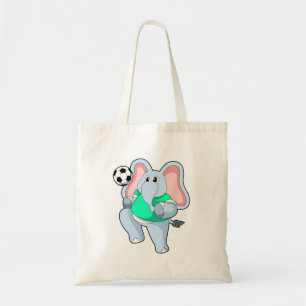 Tote Bag Elephant comme joueur de football avec Soccer.PNG