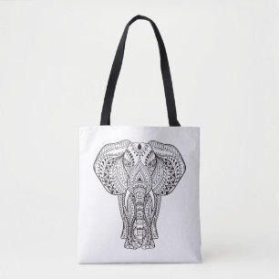 Tote Bag Éléphant d'Asie ethnique 2