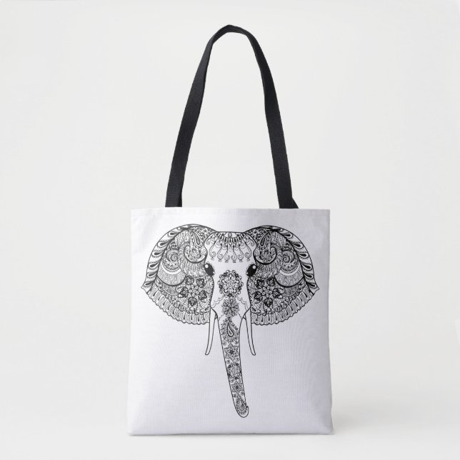 Tote Bag Éléphant d'Asie inspiré 4 (Devant)