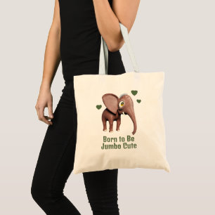 Tote Bag Éléphant de bébé mignon personnalisé né pour être 
