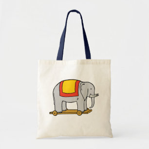 Tote Bag Éléphant de cirque jouet vintage sur toile