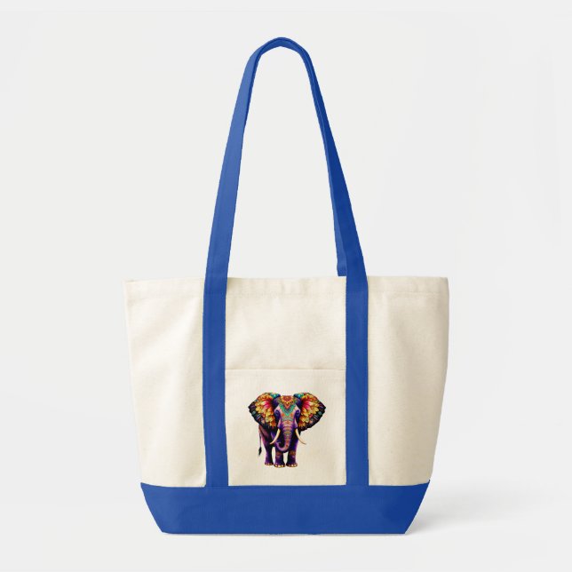 Tote Bag Éléphant de dessin animé décoratif (Devant)