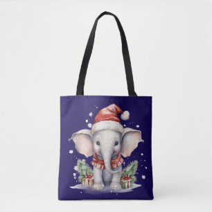 Tote Bag Éléphant de Noël mignon