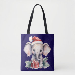 Tote Bag Éléphant de Noël mignon