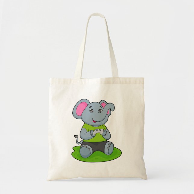 Tote Bag Eléphant en Gamer (Devant)