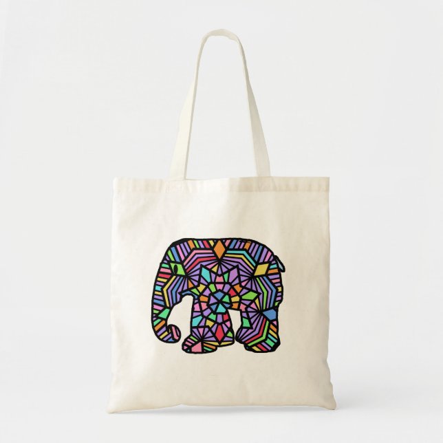 TOTE BAG ÉLÉPHANT EN VITRAIL (Devant)