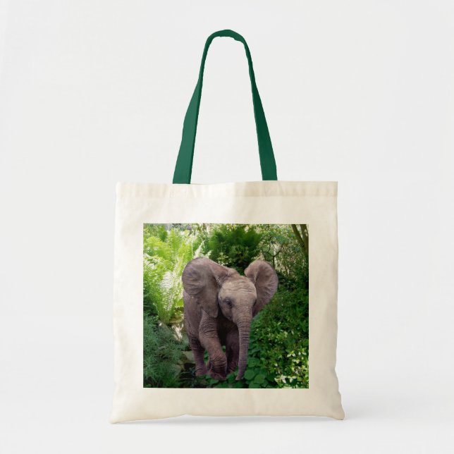 Tote Bag Éléphant et jungle (Devant)