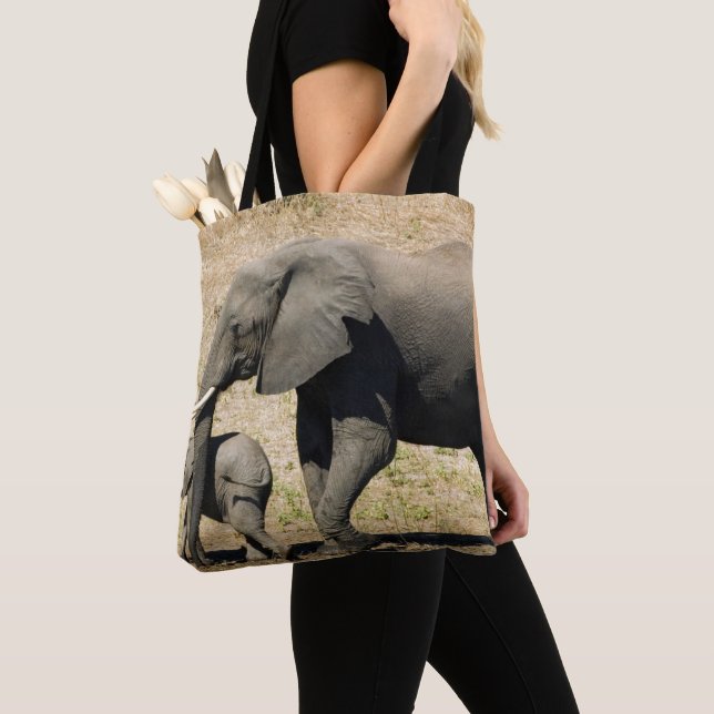 Tote Bag Éléphant et mère de bébé (De près)