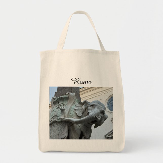 Tote Bag Éléphant et Obélisque de Bernini - Rome Italie (Devant)