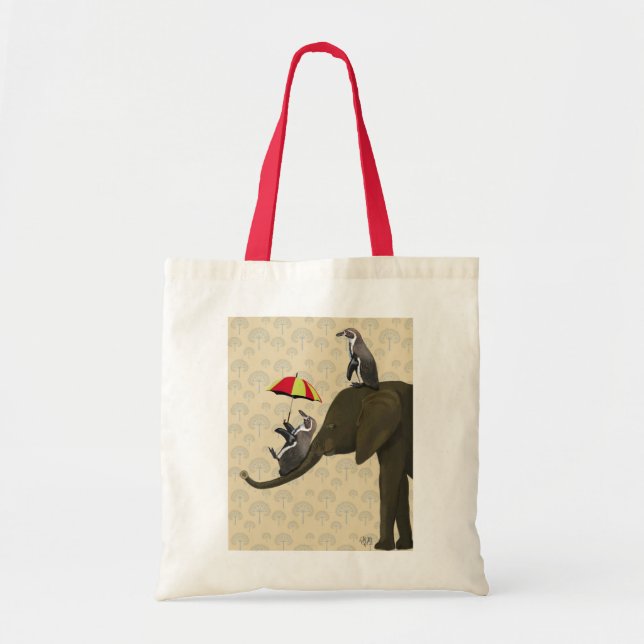 Tote Bag Éléphant et pingouins (Devant)
