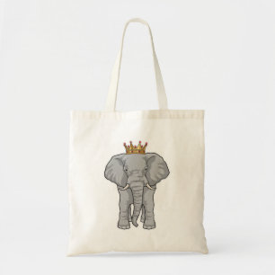 Tote Bag Elephant King Crown