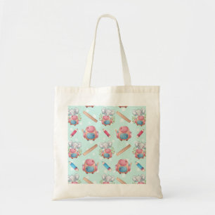 Tote Bag Éléphant motif de rentrée scolaire
