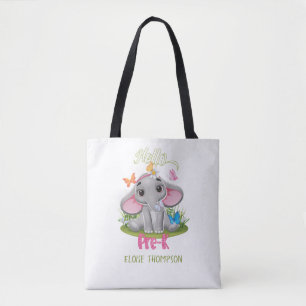 Tote Bag Eléphant papillon pré-K 1er jour Retour à l'école