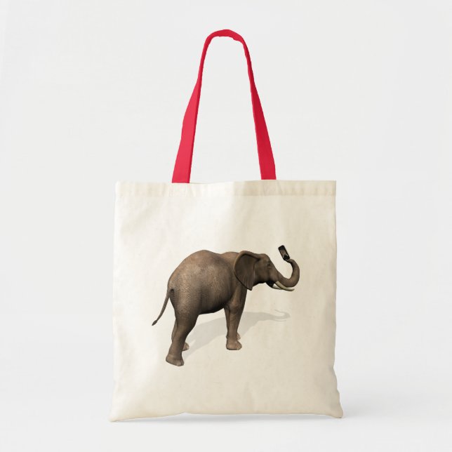 Tote Bag Elephant Prendre Un Selfie (Devant)