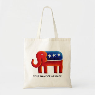 Tote Bag Éléphant Républicain Nom ou Message Personnalisé