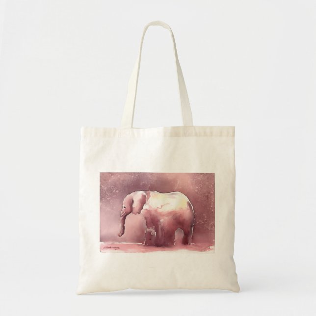 Tote Bag Éléphant rose Fourre-tout (Devant)