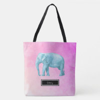 Eléphant Sur Aquarelle Rose Personnalisé