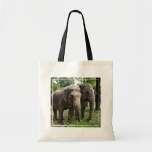 Tote Bag Éléphants asiatiques côte à côte