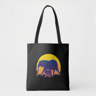 Tote Bag Eléphants couchés de soleil