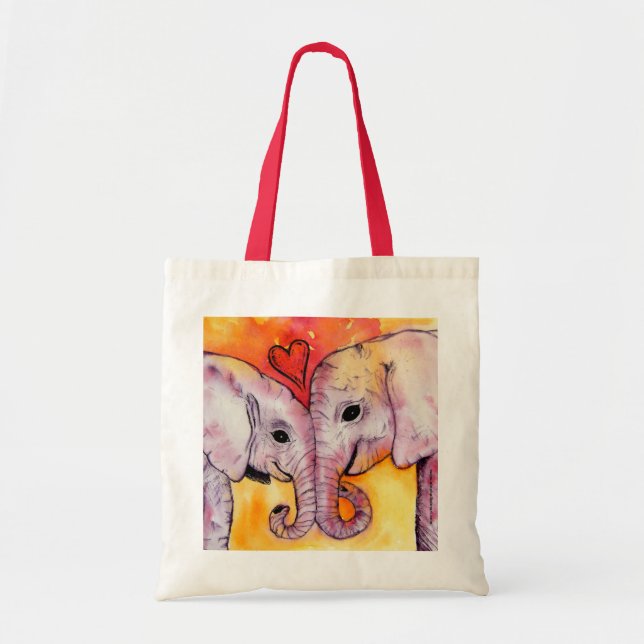 Tote Bag Éléphants dans l'amour (Devant)