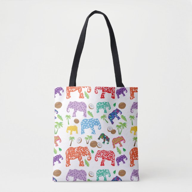 Tote Bag Éléphants tropicaux (Devant)