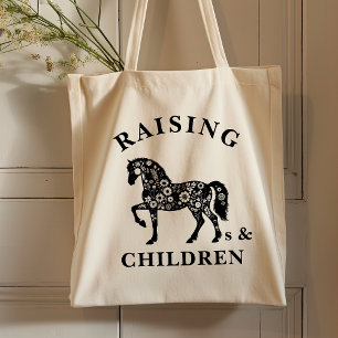 Tote Bag Élevage Chevaux & Enfants Fleur sauvage équestre