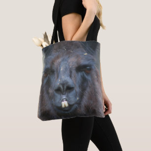 Tote Bag Élevage de lama noire intense